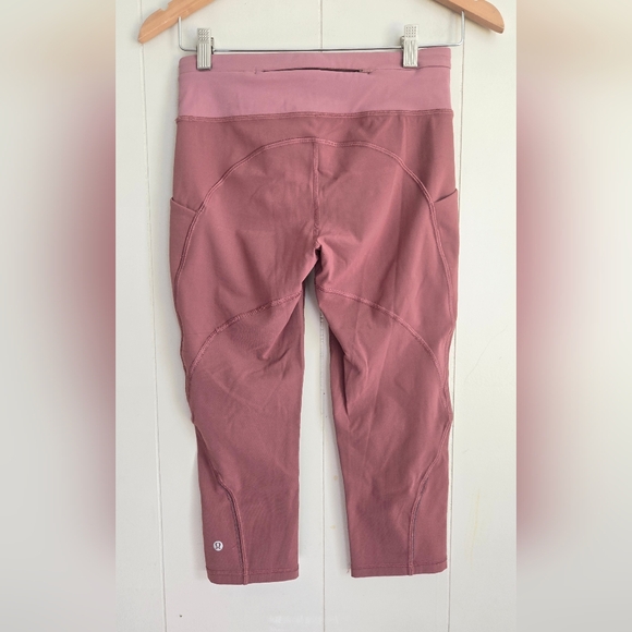Lululemon Quick Feet Crop 19" Auburn Quicksand Rose Pink Leggings Size 6 - Picture 8 of 8